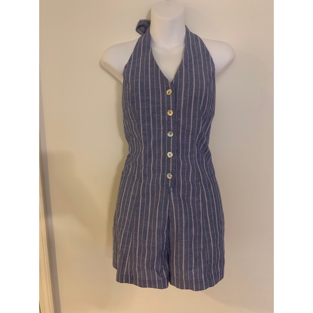 Blue and White Romper